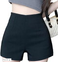 ハイウエスト ショートパンツ レディース ボトムス ホットパンツ スリム フィット シンプル Aライン ミニ丈 マイクロ ズボン 半ズボン 短パン ショーパン ...