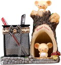 ペンスタンド ネズミ 立て かわいい おしゃれ 卓上 収納 ケース インテリア デスク アクセサリー 文具 文房具 鉛筆 事務用品 プレゼント 木製(A)