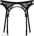 ガーターベルト セクシー レース 長さ調整可(ブラック, XL)