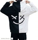 アスペルシオ フード付き 長袖 パーカー トレーナー メンズ スポーツ ヒップホップ 裏起毛(ホワイトブラック, 2XL)