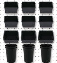 ペグボードビン ペグボードカップ フック&ループ付き 12パックセット ペグフック 詰め合わせオーガナイザーアクセサリー 様々なツール ストレージアレンジシステ...