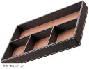 ティアニーズ卓上収納トレー マルチ小物入れ メガネ コイン収納 PUレザー 茶色 Brown(茶色(Brown), A4)