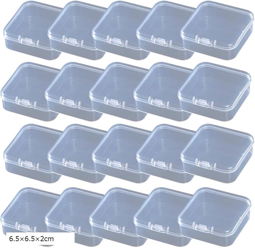 プラスチックケース 小物入れ 透明 蓋つき 薬ケース クリア 20個セット (6.5x6.5x2cm)