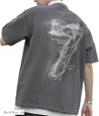 ロゴ Tシャツ 半袖 カジュアル ワンポイント ゆったり スタイリッシュ 丸首(ダークグレー, M)