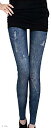 レディース レギンス デニム柄 ストレッチ パンツ スパッツ A ブルー(A ブルー, Free Size)(4)