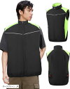 互換性 空調作業服 ベスト 服のみ 9cm穴 洗い替えに便利 ベスト作業着 冷却ウェア 釣り ゴルフ 夏用 男女兼用 吸汗 速乾 単品(ダークグリーン, M)