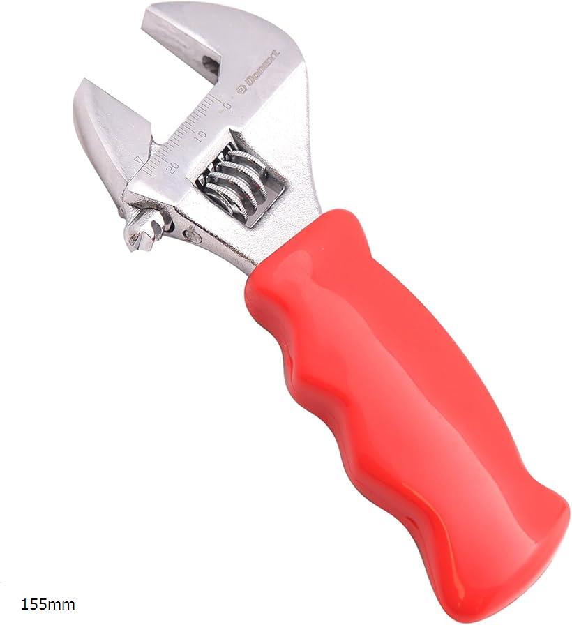 モンキーレンチ 目盛付 ゴムマット付 調整可能 CR-V (155mmショート)