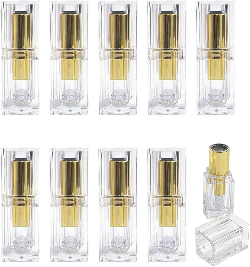 口紅容器 透明 10個セット 手作り 詰め替え チューブ リップケース リップスティック (透明)