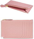 薄型 スリム フラグメントケース レディース カードケース マチ付き カード入れ 財布 スマートウォレット 牛革 小銭入れ ミニウォレット(ピンク)