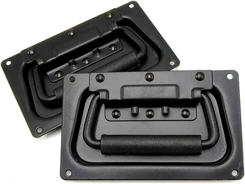 取っ手 トランク 取手 持ち手 プルハンドル 埋め込み スプリング バネ ブラック A (A)