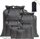 ドライバッグ 防水 スタッフバッグ スタッフサック 収納バッグ 軽量 ロールトップ(ブラック, 6サイズ)