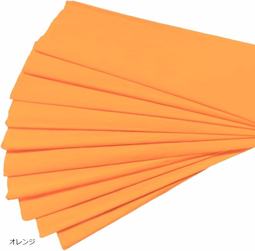 お花紙 薄葉紙 おはながみ 10枚入り ラッピング ペーパー フラワー 包装 (オレンジ, 50x100cm)