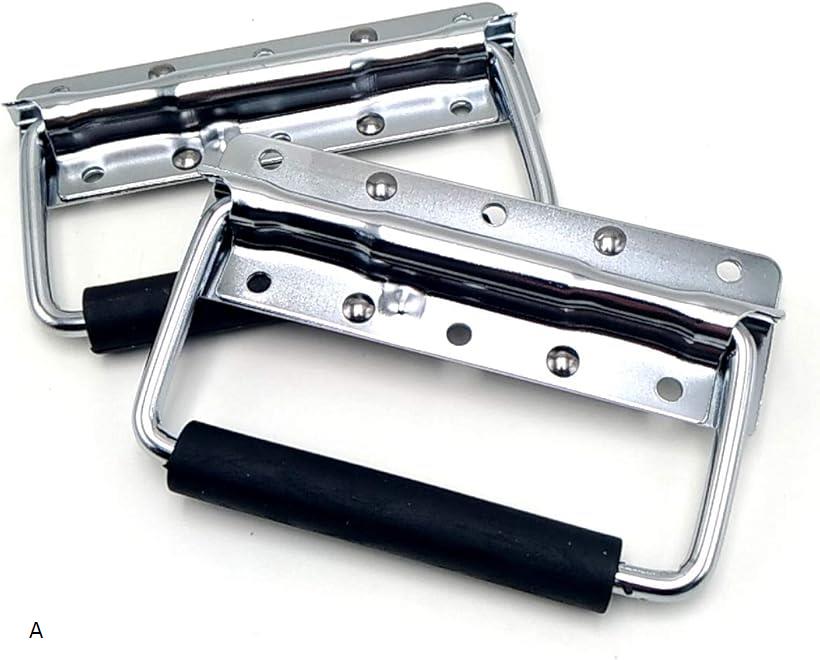 取っ手 トランク 取手 持ち手 プルハンドル スプリング バネ シルバー A (A)