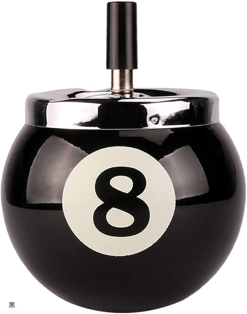 【全品P5倍★お買い物マラソン】【楽天ランキング1位入賞】灰皿 回転 卓上灰皿 ビリヤード ボール型 吸い殻入れ 丸型 可愛い( 黒)のサムネイル