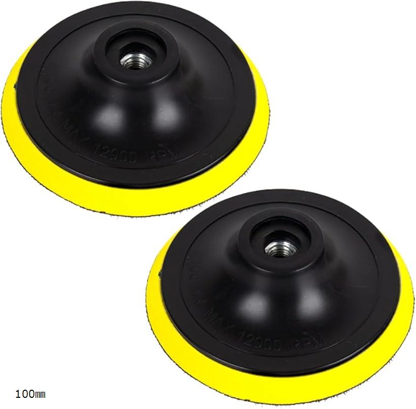 研磨パッド ポリッシャー バフ スポンジバフ 電動ドリル用 洗車 2個セット (100mm)