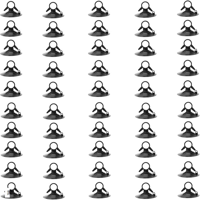 【楽天ランキング1位入賞】サンシェード用吸盤 強力 車 フック 交換 固定 クリップ 50個 黒 (黒)