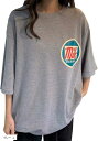 タイムスリップレディース Tシャツ ゆったり ロング丈 プリント オーバーサイズ 七分袖(グレー, L)(4)