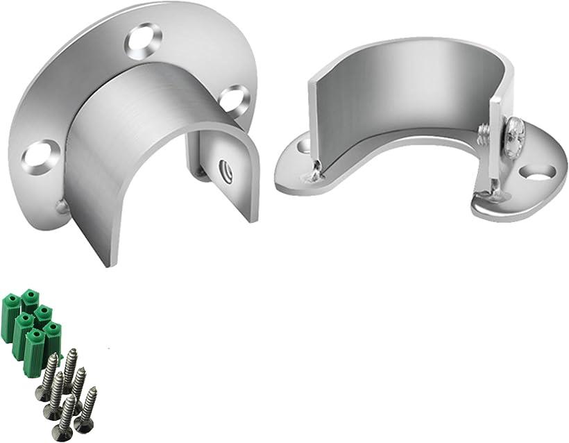 物干し竿受け 固定ホルダー フランジソケット 竿受け金具 32mm対応 クローゼット用 ロッドホルダー 室..