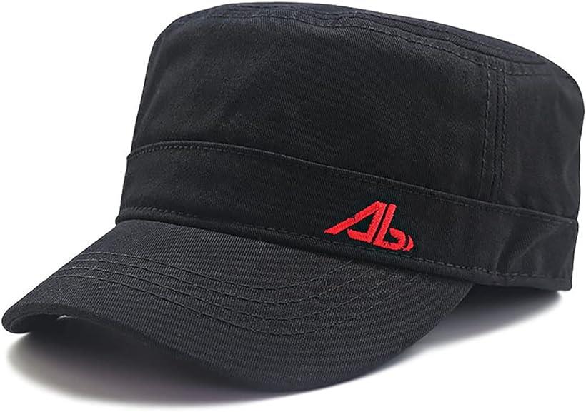 （ラクエスト）Laquest 大きいサイズ 深め コットン ワークキャップ 帽子 (ブラック・レッドロゴ)