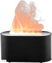 加湿器 卓上 炎 焚火 七色 小型 USB給電式 乾燥対策 静音 寝室 リビング オフィス おしゃれ インテリア(ブラック)