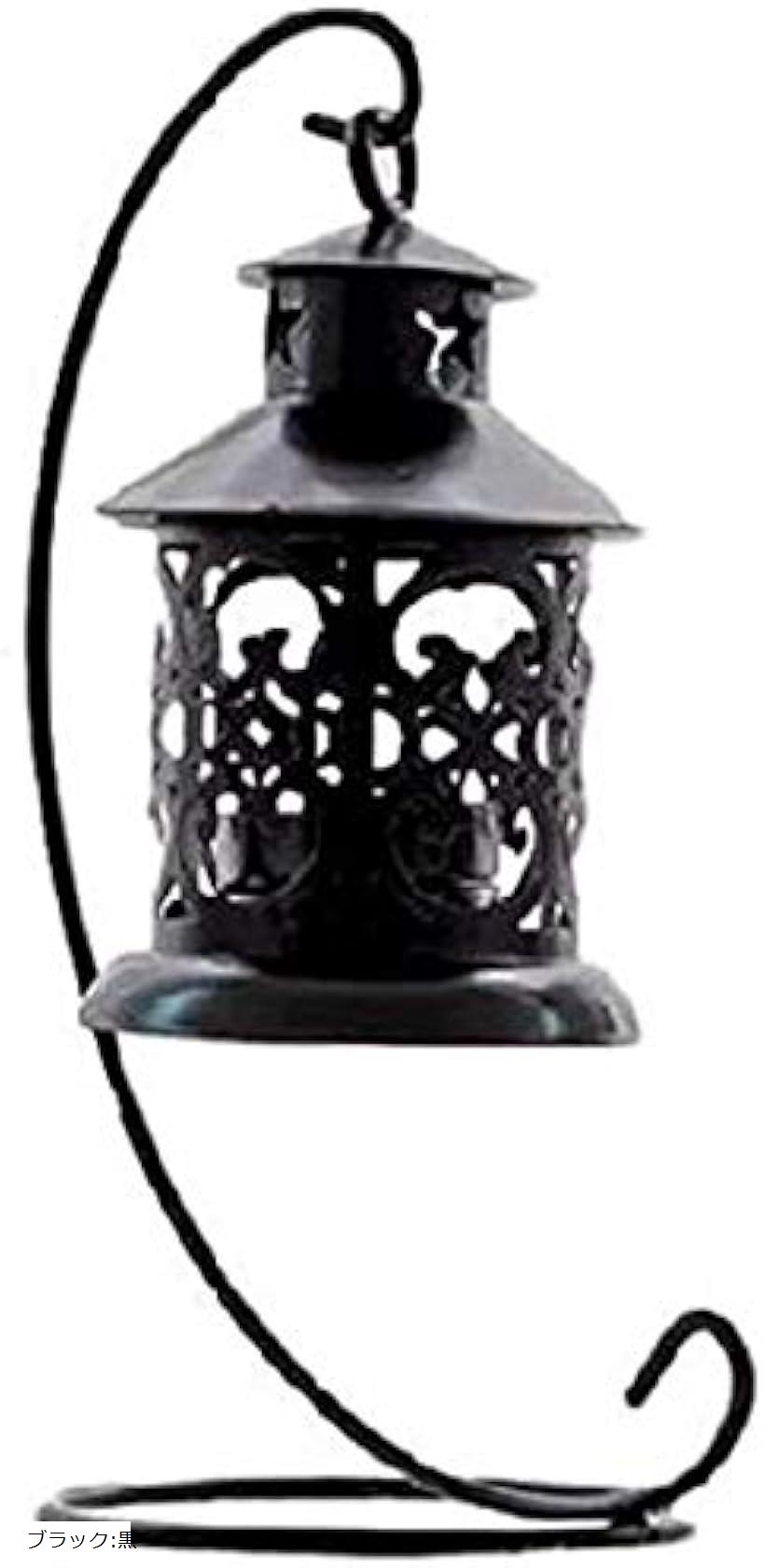 southanhop 北欧 アンティーク キャンドルホルダー レトロ 吊り方 ランタン インテリア にも ブラック:黒 (ブラック:黒)