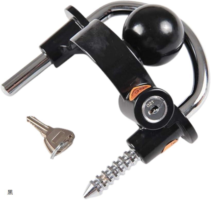 ヒッチメンバー 牽引フック ヒッチキャリア ヒッチボール 盗難防止 車 バイク ジェットスキー 黒 (黒)