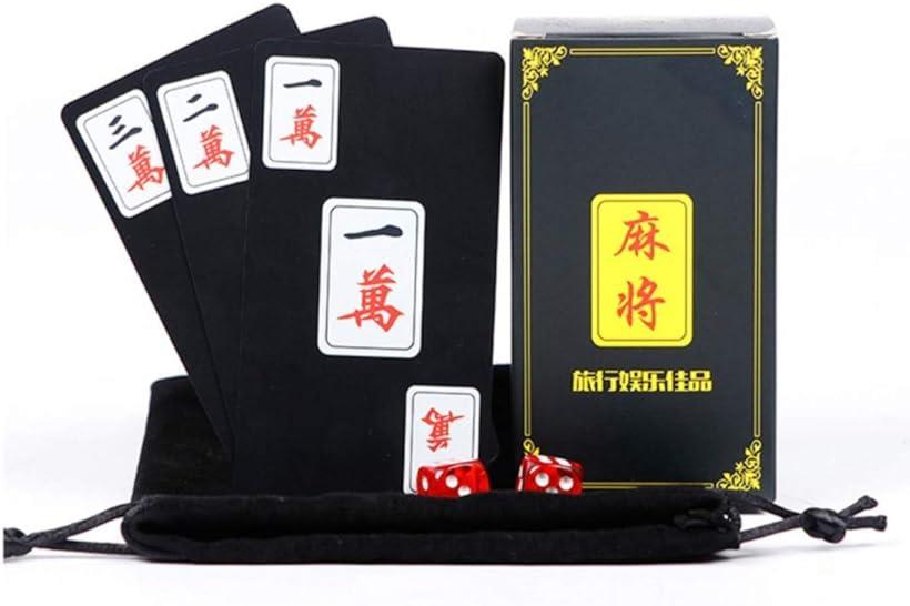 heizi 麻雀 カードゲーム プラスチック 卓上 麻雀ゲーム サイコロ2個付き 軽量 旅行 携帯 丈夫 最新のデザイン 持ち運び便利