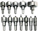 ホールソーセット 12本 超硬 バイメタル ドリル 穴あけ 薄刃仕様 15〜50mm 電動工具 DIY対応