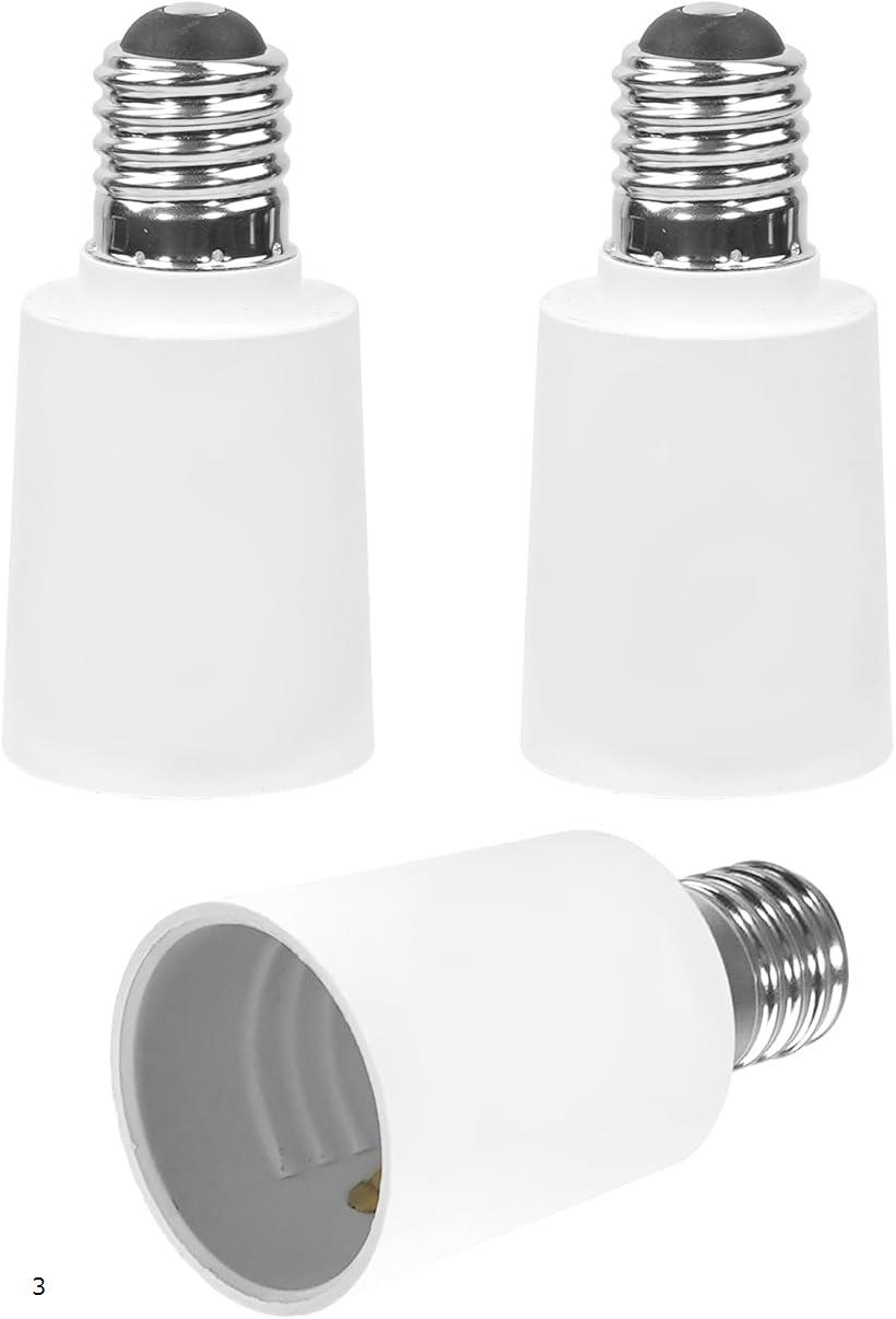 |E17＞E26口金変換アダプター|口金が小さいE17から 大きいE26に変更して使うアダプターです|PA難燃材料|色:白い、3個セット