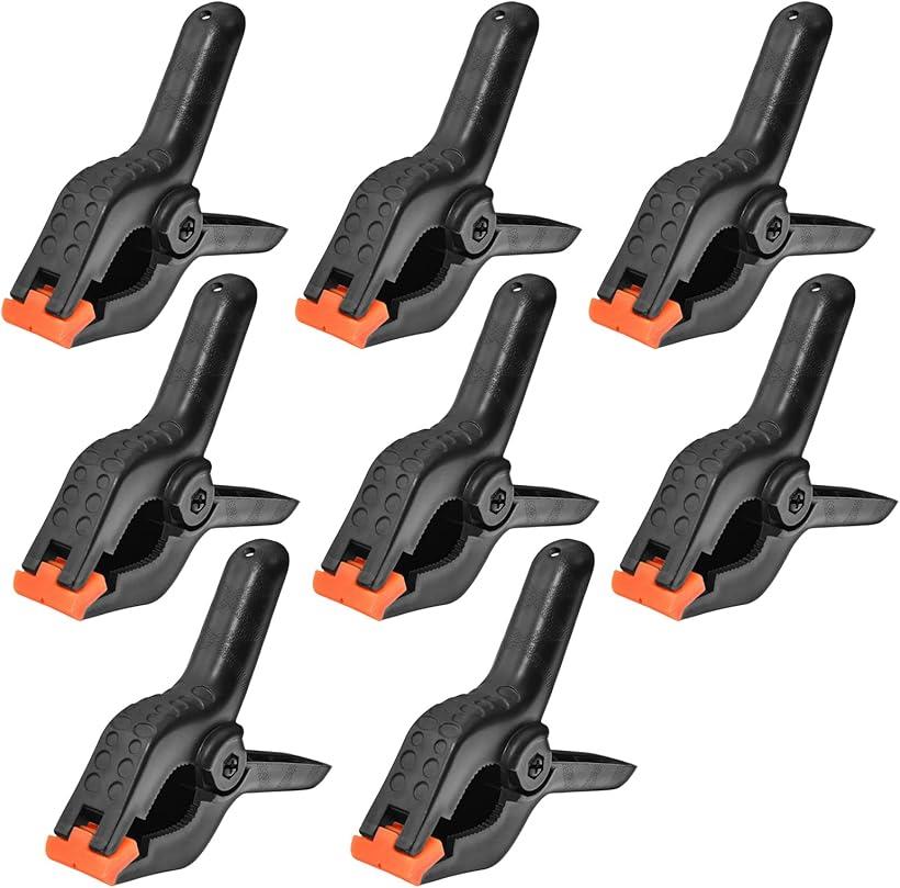 8個セット プラスチック製スプリングクランプ スプリングクリップ 4.5インチ 人間工学設計 多機能な強..