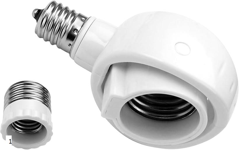 【楽天ランキング1位入賞】くみあわせがたE26＞E26 E17＞E17変換ソケット 可動 角度の可変式ソケット LED電球専用 斜め付けダウンライトに直下方向に取付可能 センサーが十分に展示されていて (白い, 1個)