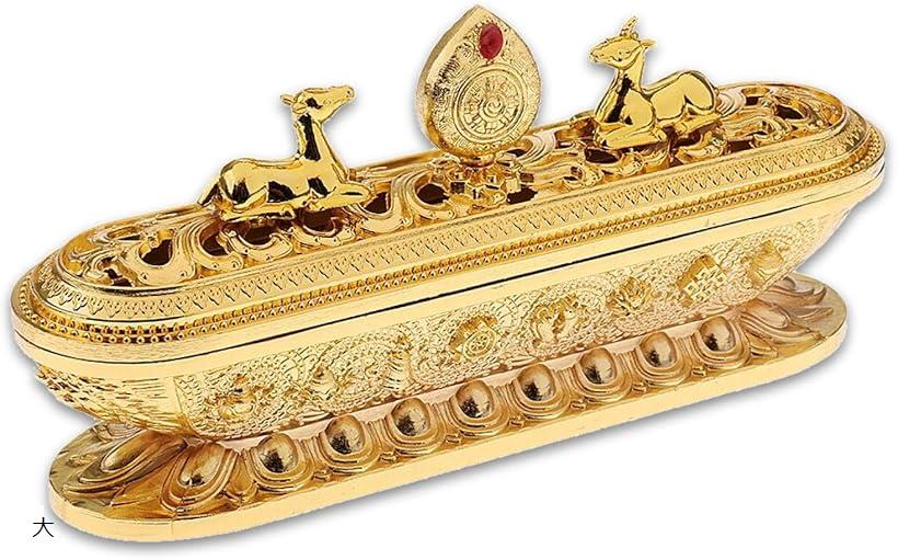 香炉 線香立て 横置き アンティーク お線香 合金製 お香 おしゃれ リラックス アロマ 大 (大, 大)