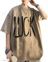 ロゴ カットソー Tシャツ ヘビーウェイト オシャレ 半袖 ビッグシルエット 夏 春 カジュアル メンズ(ベージュ, M)