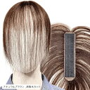 ピンなし ピンなし部分ウィッグ 頭頂部 白髪隠し ピン不要 リタッチ 分け目 人毛100% ヘアピース 女性用 手植え トップピース つけ毛 増毛 軽量 自然(ナチュラルブラウン, 前髪未カット)