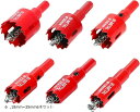 現役大工が推薦 バイメタル ホールソー ホルソー 穴あけ 切削 工具(レッド, 18mm~35mm6本セット)