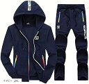 アスペルシオ 長袖 スエット パーカー 2点セット フード付き メンズ 紺色(ネイビー, 2XL)
