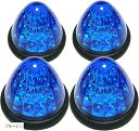 互換品 カスタマイズ トラック用 マーカーランプ LED サイド 16LED 24V 汎用 4個セット ブルー/レッド/ホワイト/イエロー/アンバー/グリーン/ピンク 各色(ブルーレンズ)