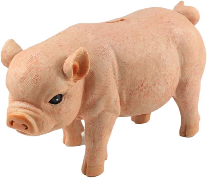 ぶたの貯金箱 ブタ 豚 動物 コインバンク ピギーバンク おもしろ 樹脂製(pink)