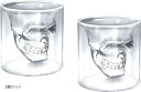 【楽天ランキング1位入賞】morninpplace グラス スカル ショットグラス 耐熱 250ml(2個セット, 高さ:約10cm 幅:約9cm)
