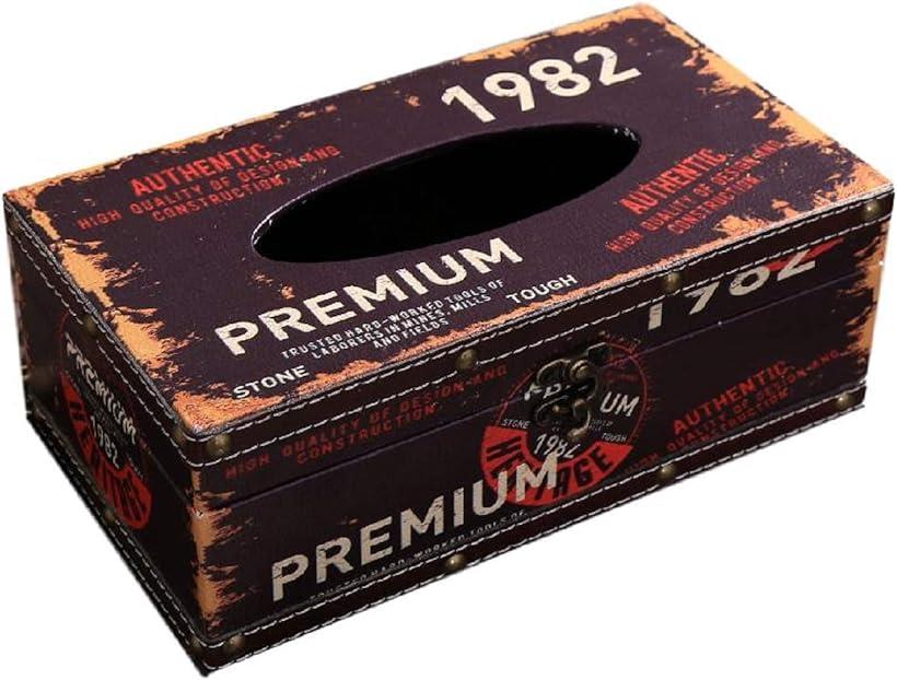Queen-b ティッシュ ボックス ケース アンティーク おしゃれ かっこいい インテリア レトロ ヴィンテージ 木製 ギフト プレゼント (1982)