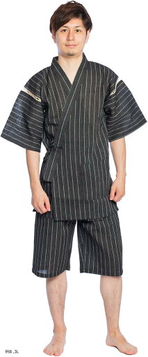 ワイズ ファクトリー メンズ 作務衣 半袖 しじら 無地 夏用 通年用 上下セット(柄B, 3L)