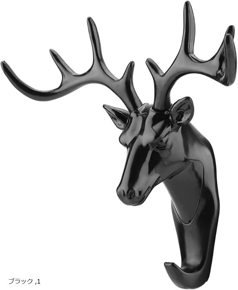 壁掛けフック 粘着 おしゃれ 鹿 動物 傷つけない 壁付け 穴を開けない ハンガーフック ピン ネジ固定対..