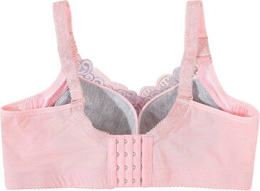 大きいサイズ レース ノンワイヤー ブラジャー メッシュ仕様 ピンク・パープル,(ピンク/パープル, 90/AB)