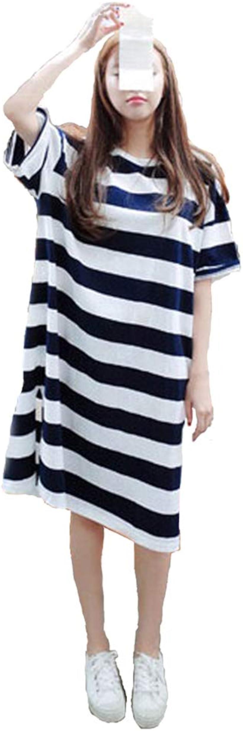 大きいサイズ 2XL ロング丈 ボーダー Tシャツ マキシ丈 男の娘 メンズ対応サイズ TOKYO GOODS MARKET( ネイビー/ホワイト, 2XL)