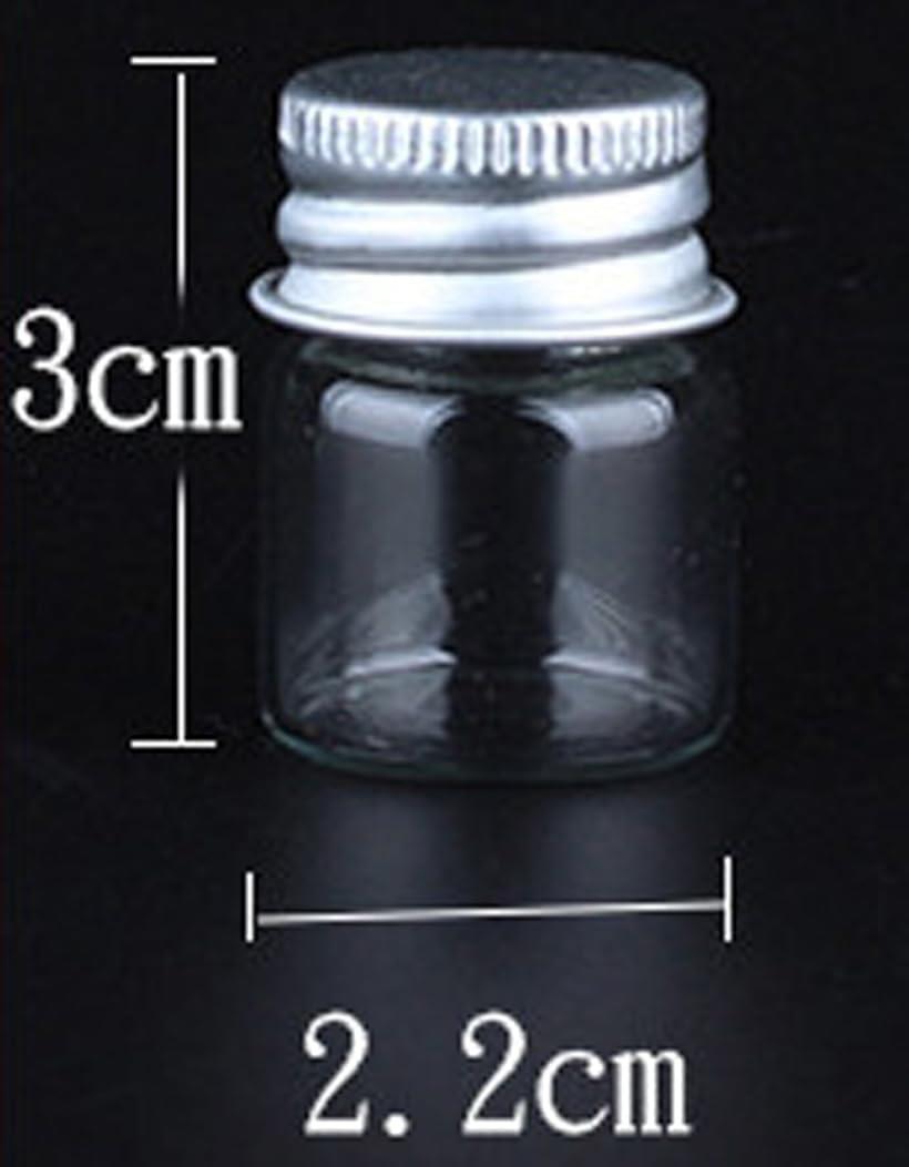 アルミキャップ ミニガラスボトル 容量 5ml サイズ 22ミリ×30ミリ 40本セット ガラス瓶 ガラスボトル ねじ式キャップ