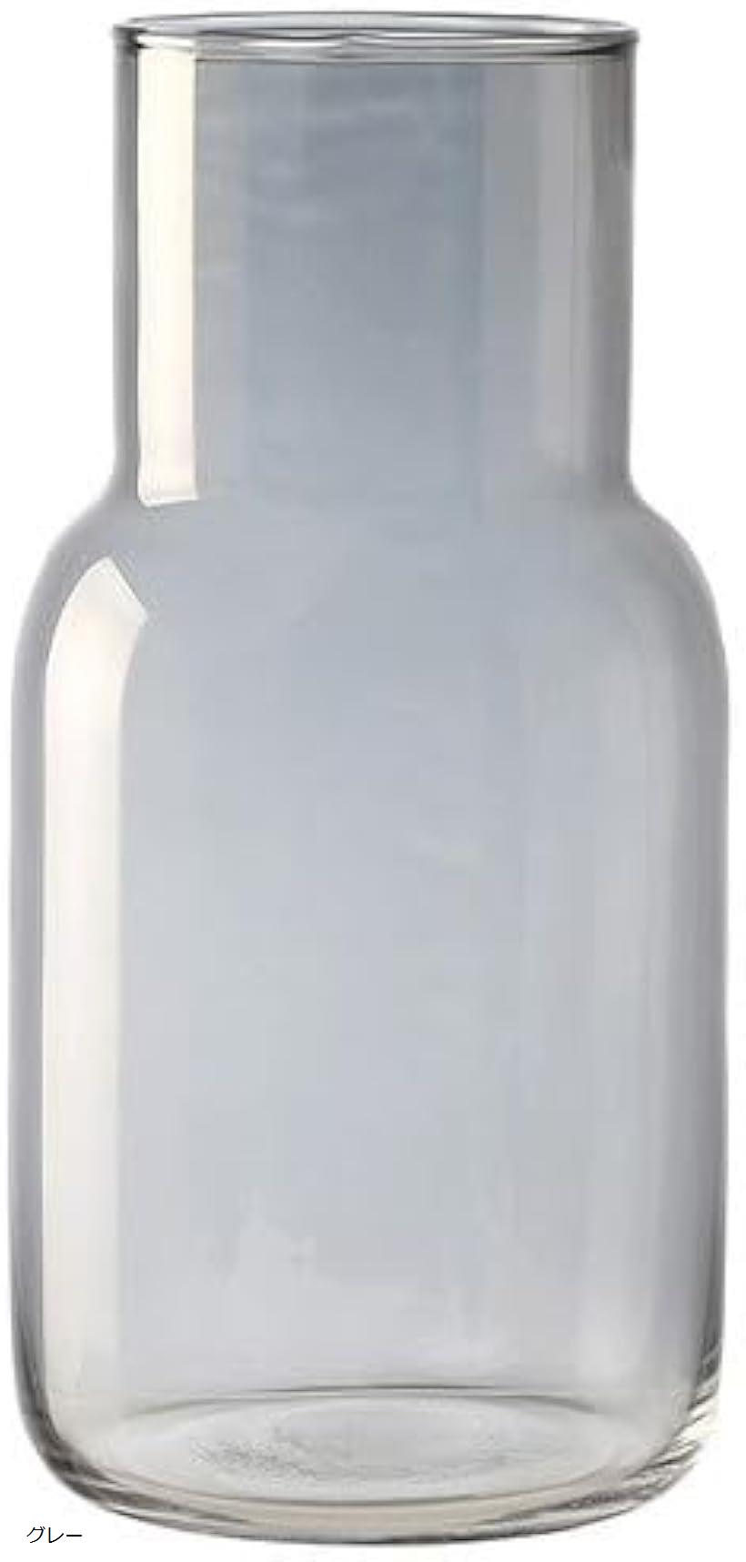 北欧風 ガラス 花瓶 フラワーベース 20cm シンプル モダン 上品 おしゃれ 高貴 エレガント デザイン 花器 インテリア 花びん (グレー, 高さ：20cm 口径：7cm 底幅：10cm)