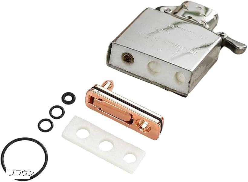 zippo オイル揮発防止 メタルパッド パーツ 漏れ防止 ジッポ 交換 部品 メンテナンスキット (ブラウン,..