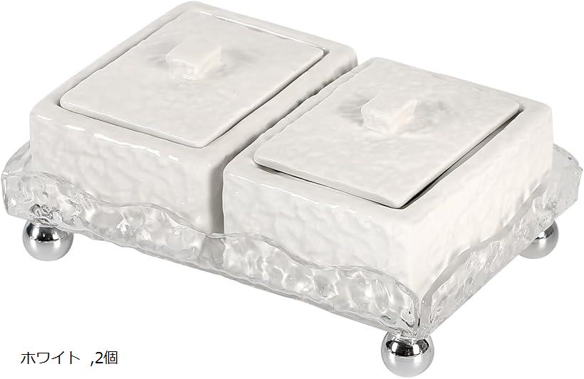 綿棒ケース セラミック 小物 収納 おしゃれ 卓上 水波模様 楊枝 コットン 化粧品 容器 シンプル モダン..