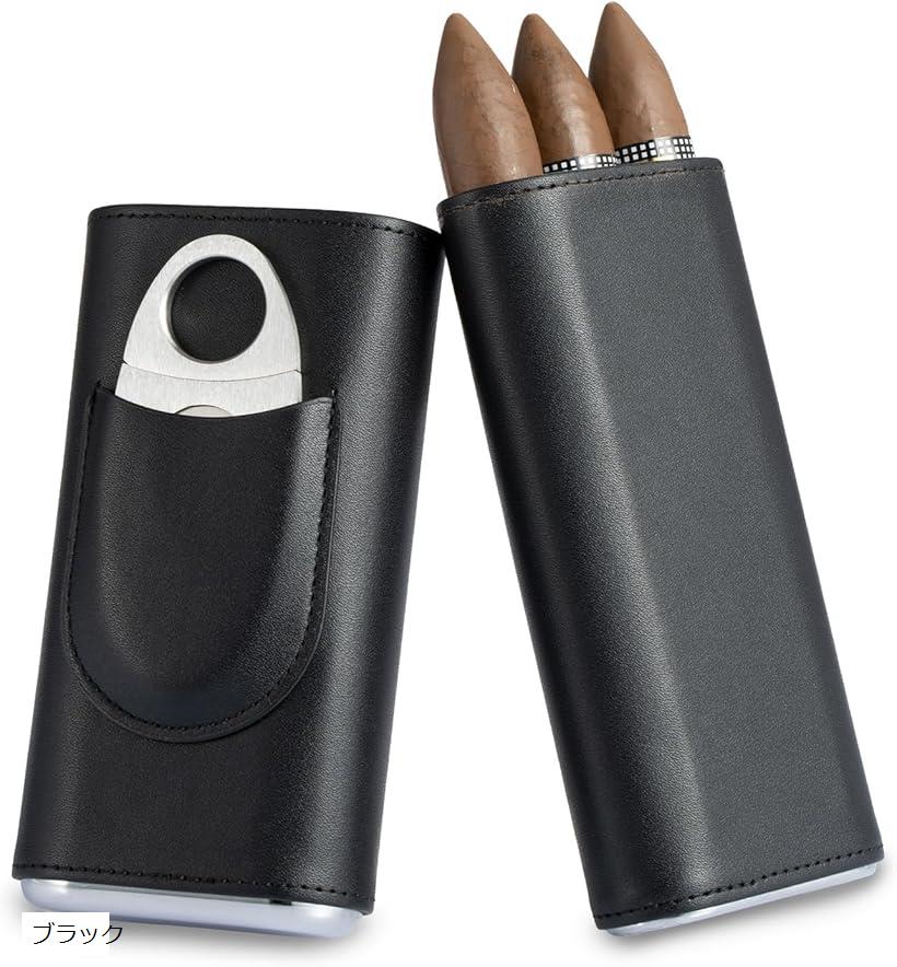 シガーバッグセット 葉巻ケース シガーカッター付き シガー収納 軽量 トラベル用 杉ウッド中身 シガー..