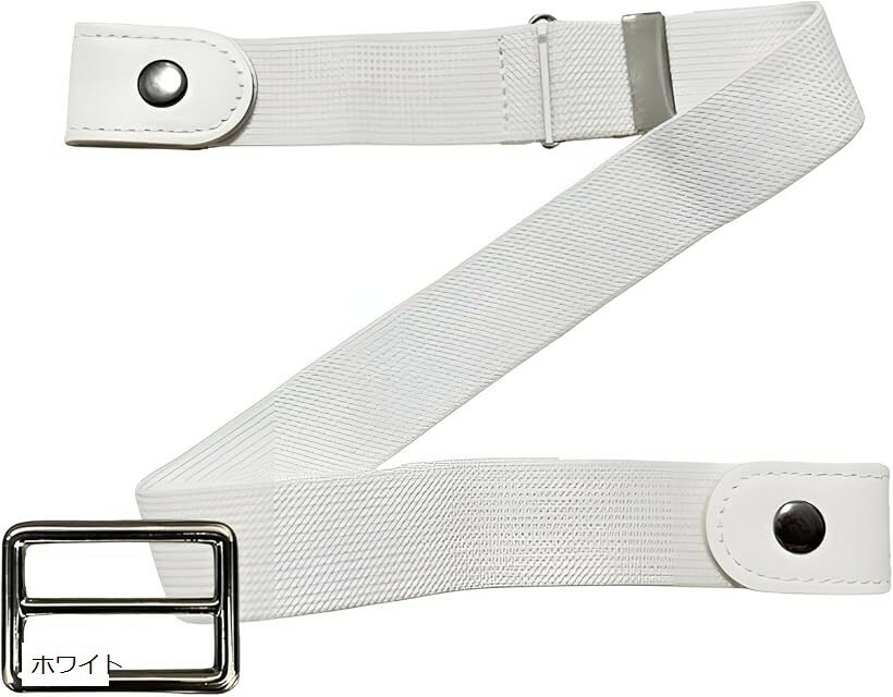 ゴム ベルト レディース バックル 楽々 カジュアル ストレッチ バックルレス 韓国 便利 体型カバー 伸縮 調節 自在 5色展開 (ホワイト)